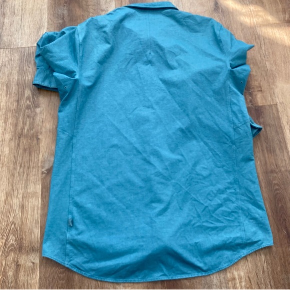 lululemon athletica One Thing At A Time Button Up Shirt Mens Large Sea Steel - Picture 2 of 9